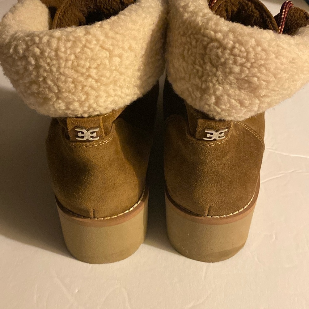 Sam Edelman Boots, Hiking Boots, Suede Leather, Sherpa, Sz 7.5, Gorpcore - Picture 6 of 14